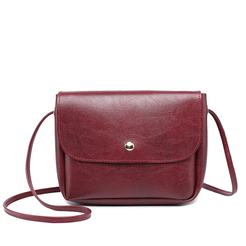 2019 модная женская однотонная маленькая сумка из искусственной кожи через плечо