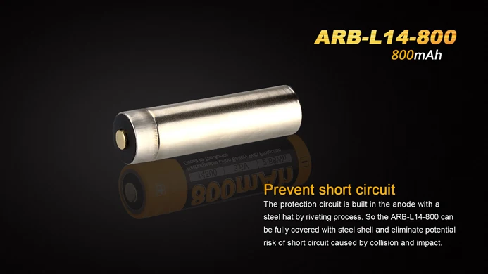 Fenix ARB L14 800 3 6 В 14500 мАч аккумулятор ricaricabile Li Ion con circuito di protezione|li-ion bike|li-ion 10440li-ion battery