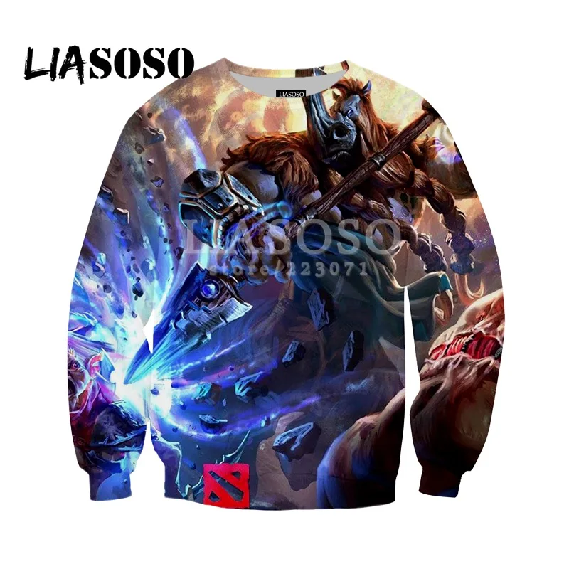 LIASOSO, Новинка лета, мужские и женские толстовки, 3D принт, видео игра, дота 2, толстовка, модная, с длинным рукавом, в стиле хип-хоп, Harajuku, пуловер, D029-07