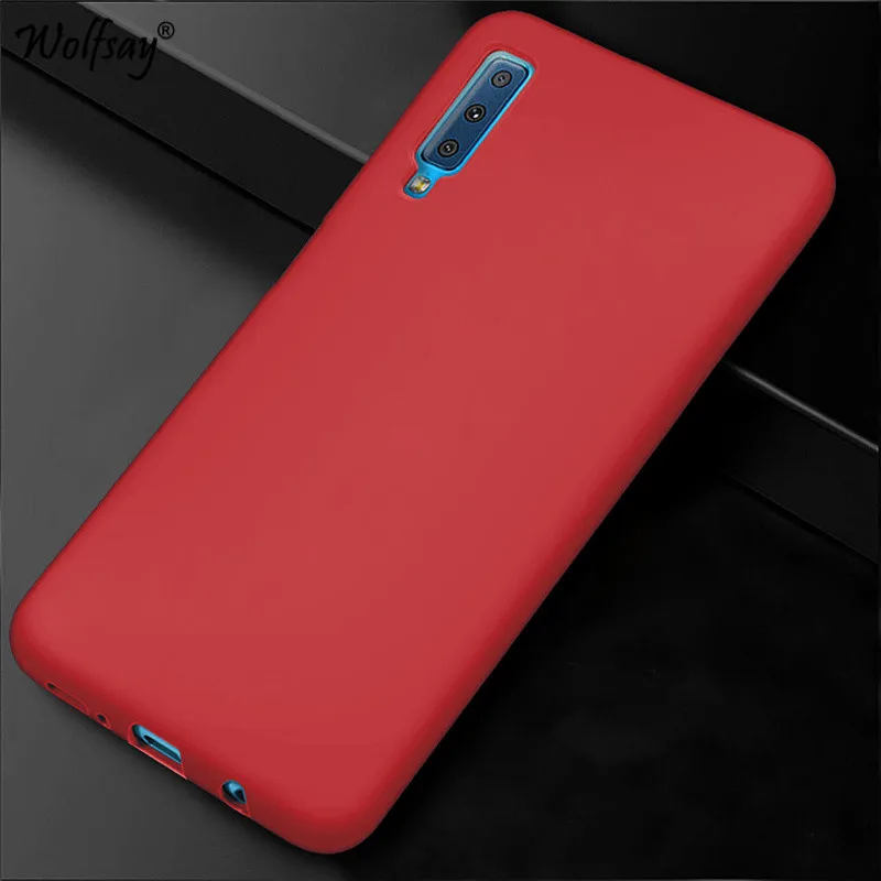Чехол для Samsung Galaxy A7 2018 мягкий матовый защитный чехол из ТПУ телефона бампер |