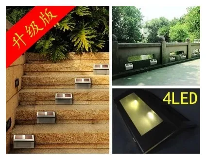 Уличная Светодиодная лампа из нержавеющей стали на солнечной батарее