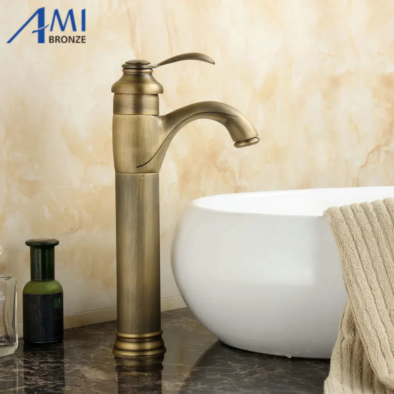 13 &quotантичная латунь Ванная раковина кран античная Смеситель 9026A|mixer tap|bathroom basin
