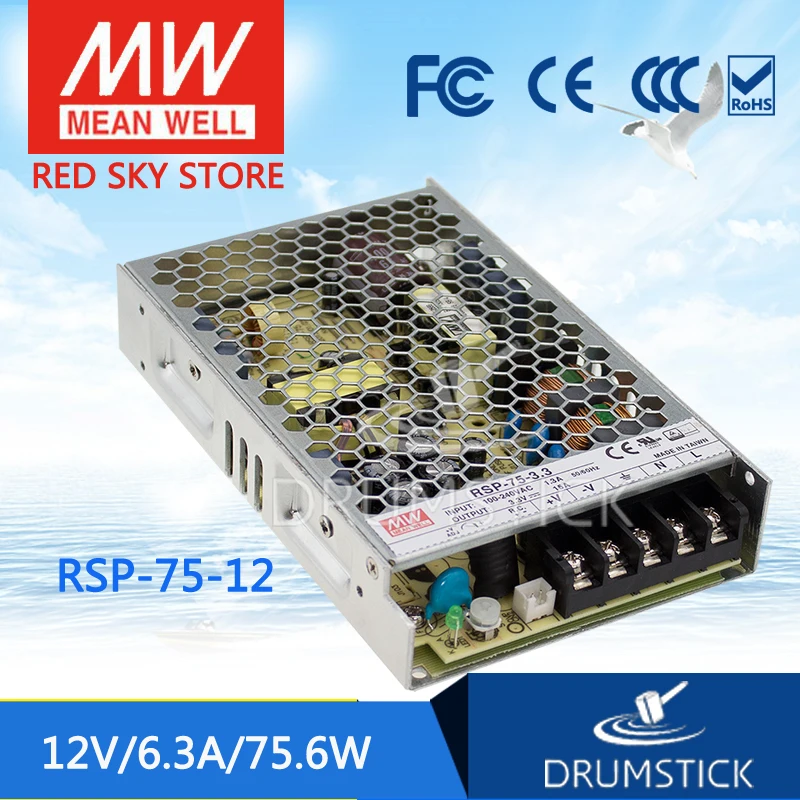 Meanwell RSP-75-12 12 В 6.3A meanwell RSP-75 75 6 Вт Один выход с PFC Функция питания | Обустройство дома
