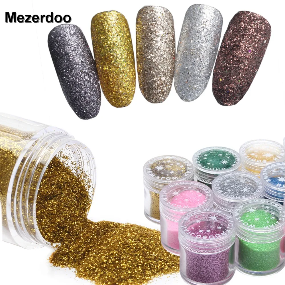 24 бутылки зеркальный набор блестящих пудр для ногтей Блестящий УФ гель
