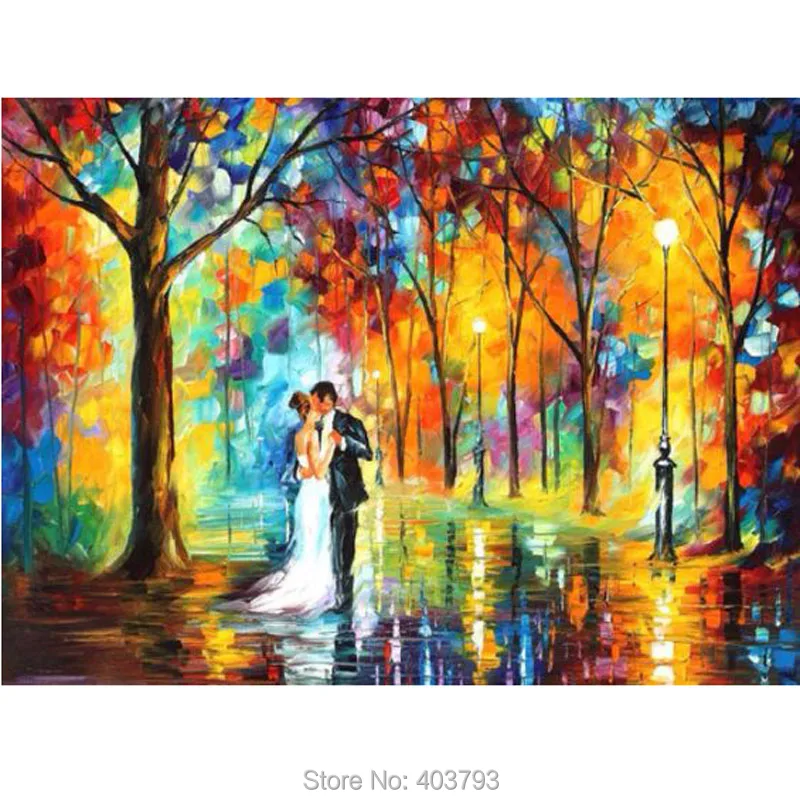 

100% Modern abstract palette knife oil painting on the wall art set picture canvas painting romantic love pictures home decor