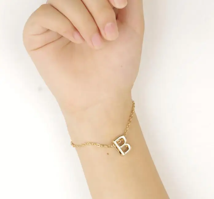 2018 горячая Распродажа модный простой золотой сплав английский 26-буквенный