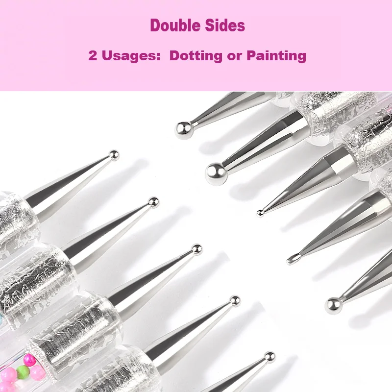 5 шт./компл. двусторонняя ручка для полировки наполнение цветными бусинами