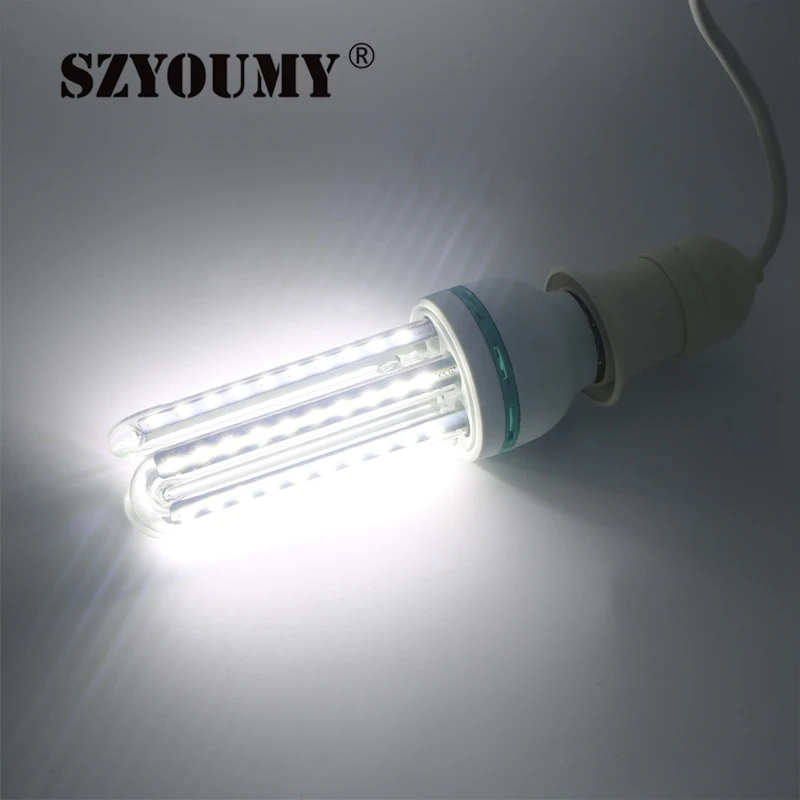 

SZYOUMY 25PCS Low Wattage Bulbs U shape 12W E27 2835 SMD LED Saving Corn Light Lamp Tube lamp 360 Degree Beam Angle