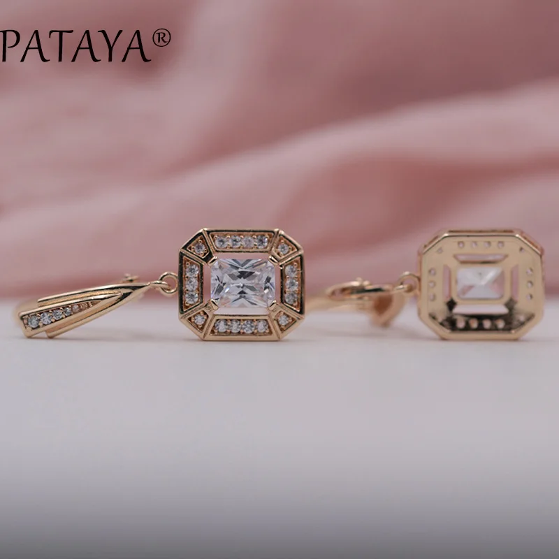 Женские серьги-подвески PATAYA серьги из розового золота 585 пробы с белыми