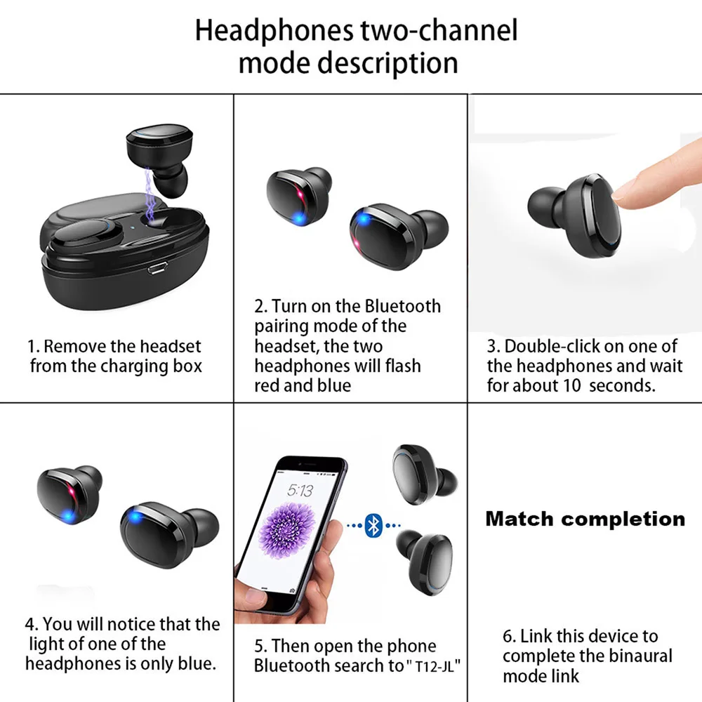 Bluetooth 5,0 наушники TWS настоящие беспроводные наушники стерео 3D наушники спортивные водонепроницаемые Игровые наушники с двойной микрофон громкой связи
