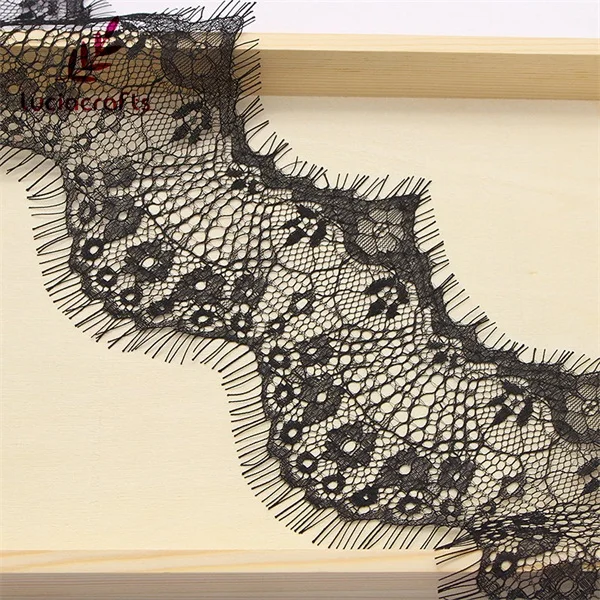 Color 1 Black Lucia crafts 3 ярда 9,5 см 9 цветов вариант Цветочная вышивка кружевная ткань отделка ленты DIY шитье ручной работы материалы R0503 - Цвет: Color 1 Black