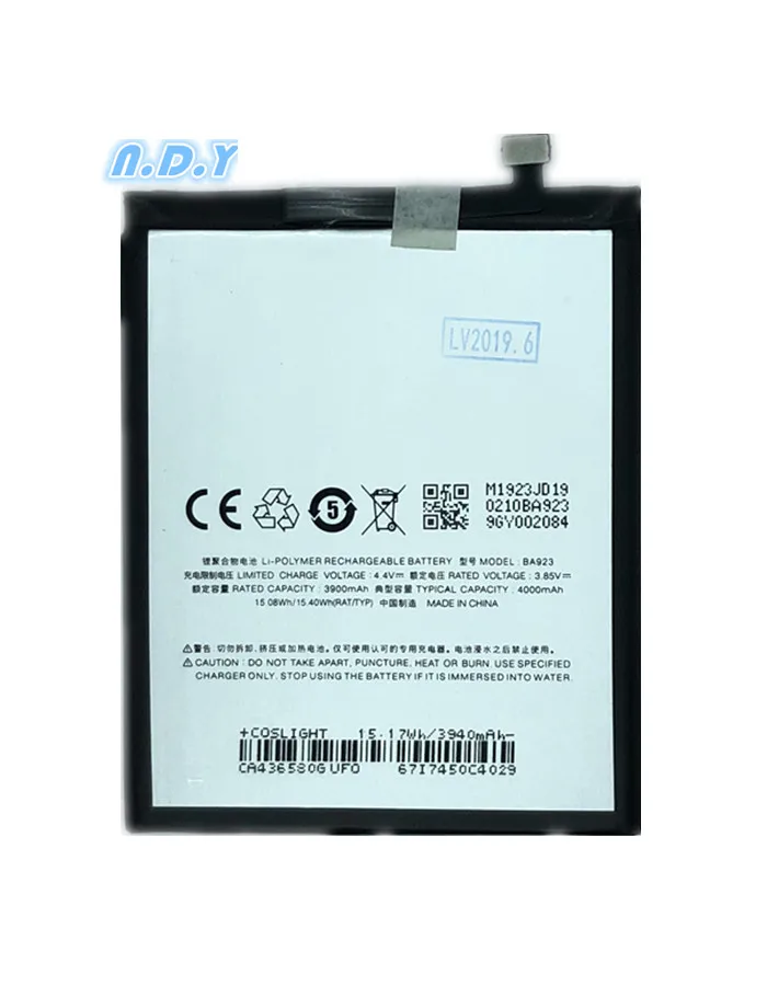 4000 мАч высокое качество оригинальный аккумулятор BA923 для Meizu Mei zu Note 9 M9 Batterie