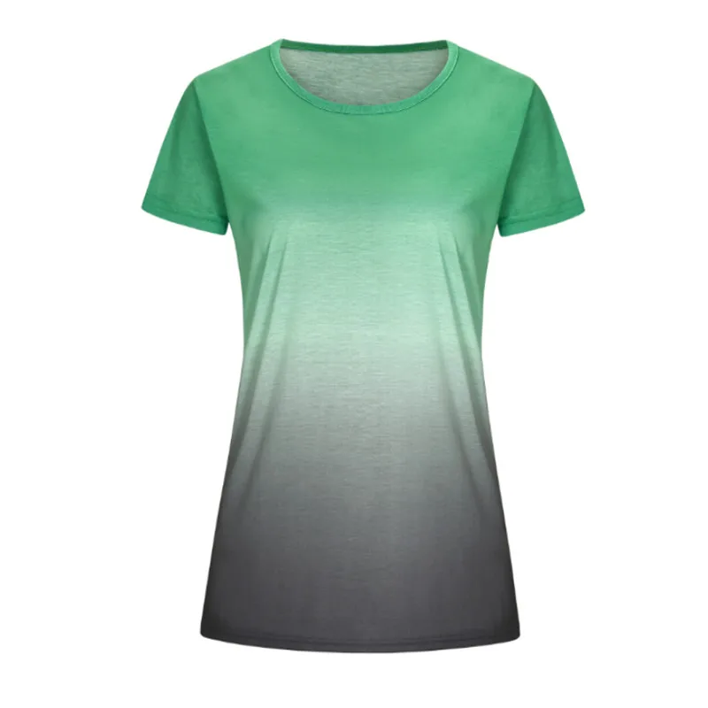 Женские футболки милые радужные с градиентным принтом модные короткими рукавами