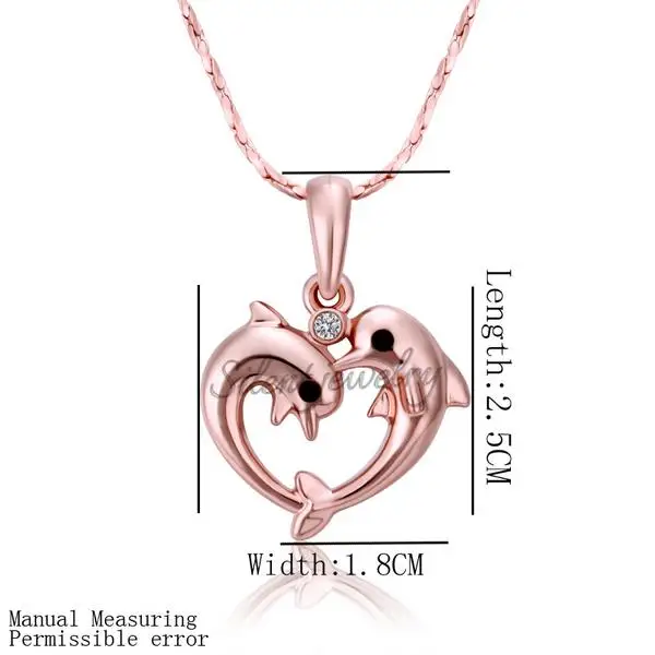 N508 Wholesale Nickle Free Antiallergic 18K Real Gold Plated Dolphin Necklace pendants New Fashion Jewelry | Украшения и