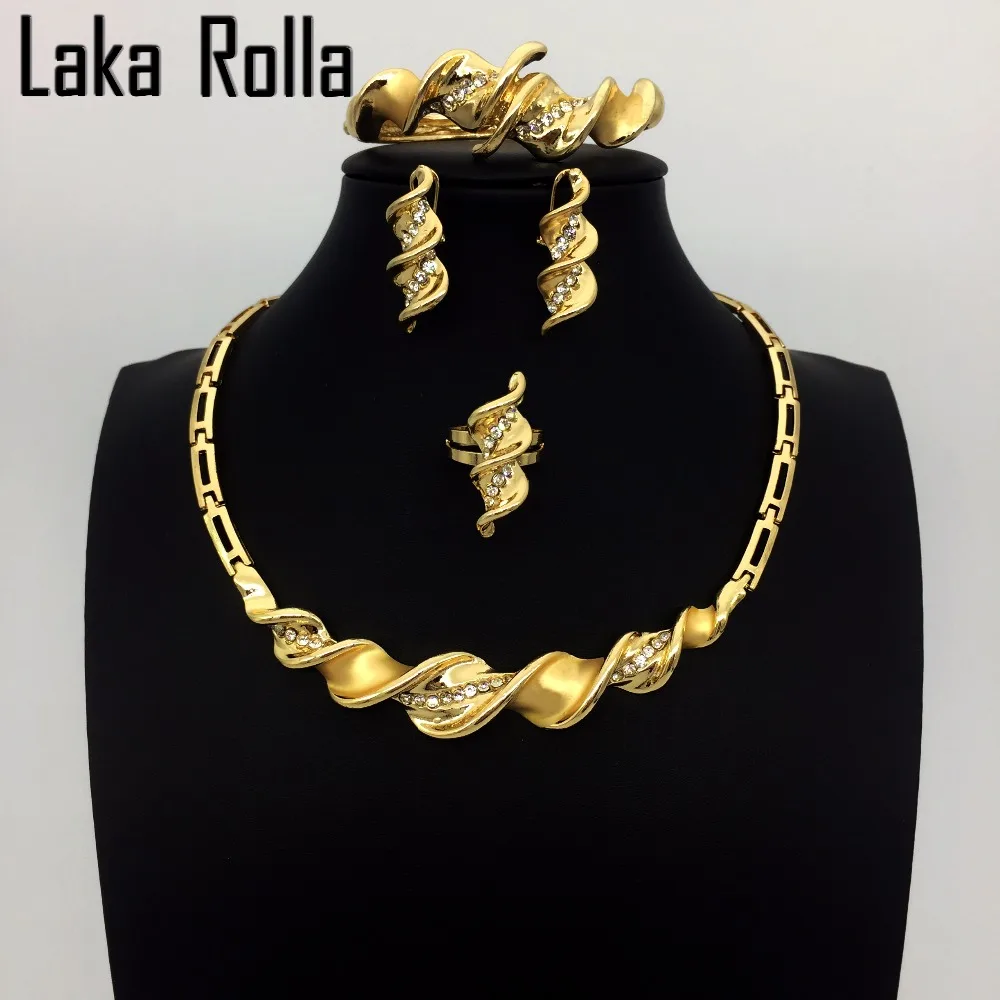 Fashion jewelry set African Nigeria Dubai gold-color bead wedding african beads Engageme | Украшения и аксессуары