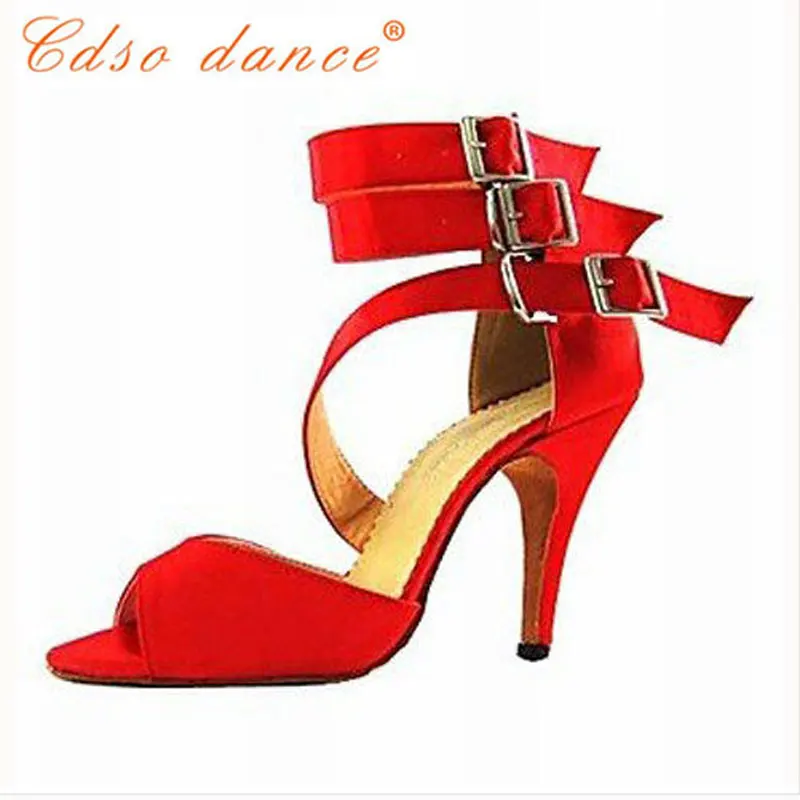 Cdso dance CDSO10204 красная Сальса обувь на высоком каблуке женские атласные туфли с