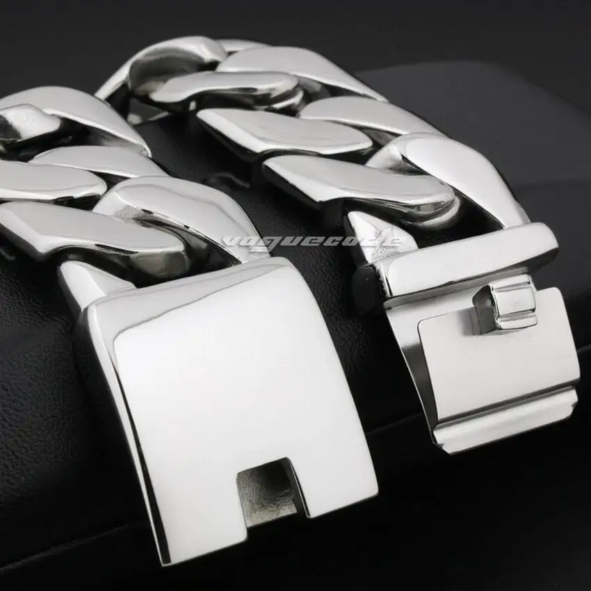 

LINSION Huge Heavy 316L Stainless Steel Mens Bracelet Biker Punk Link Chain 5D002 Free Shipping