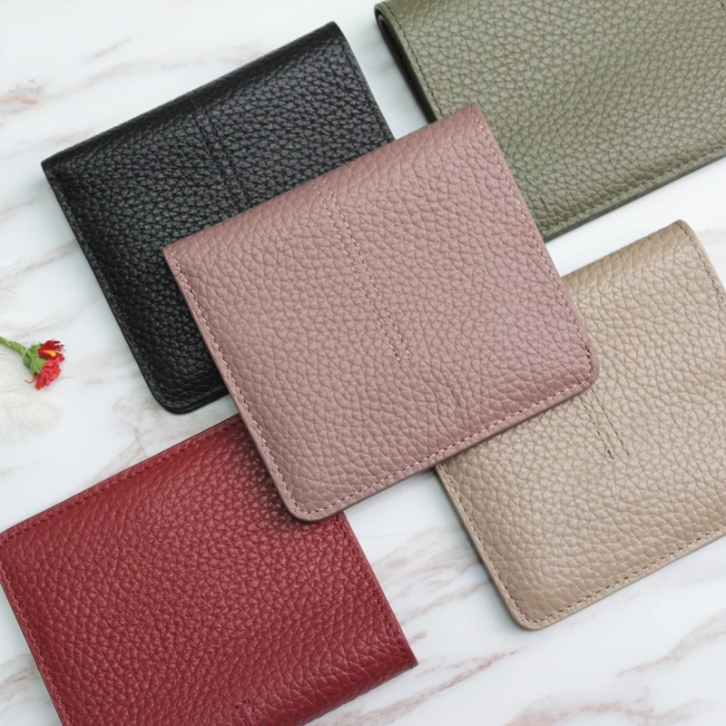 

New arrival 100% genuine cow leather slim card holder wallet ladies simple fashion Cowhide credit card holder Ultra Thin Wallet