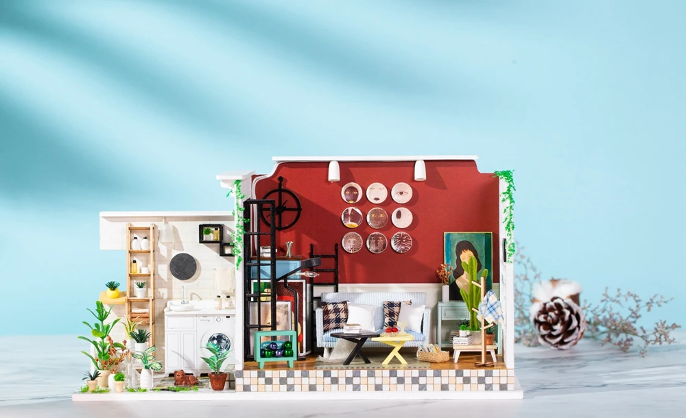 Сборный Diy кукольный домик Miniaturas 3d Деревянный кукольный дом мебель миниатюрный кукольный домик наборы паззл игрушки для детей подарок на день рождения