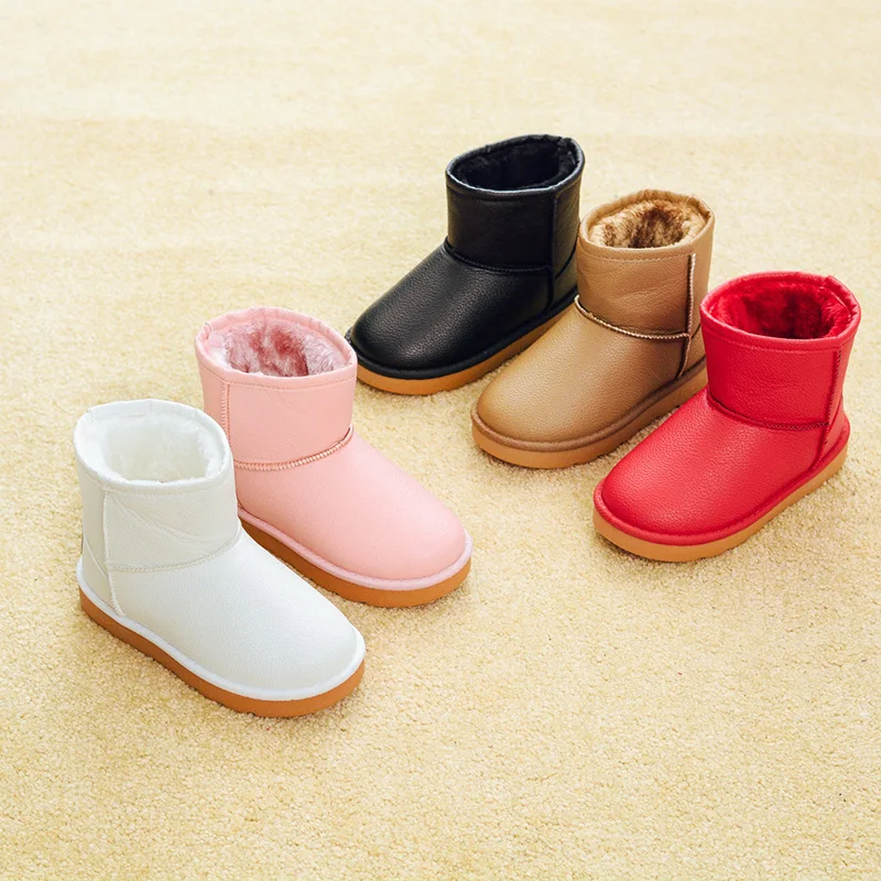 

Children Boots For Girls Winter Fashion Snow Boots Shoes Kids Boys Waterproof Cotton Shoes Boots Plush Waring Short Boots