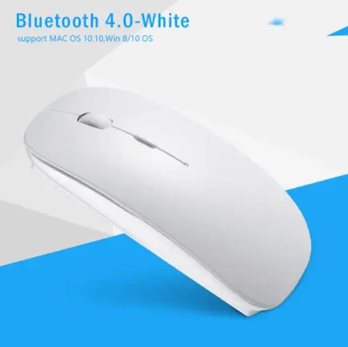 Bluetooth 4.0 White Перезаряжаемая Беспроводная беззвучный Bluetooth 4,0 мышь Ультра тонкая мышь для Android Tablet Apple notebook PC - Цвет: Bluetooth 4.0 White