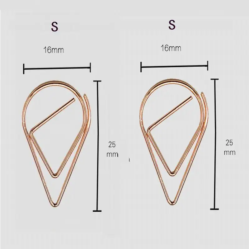 1000 шт металлический материал в форме капли бумажные зажимы золотого и