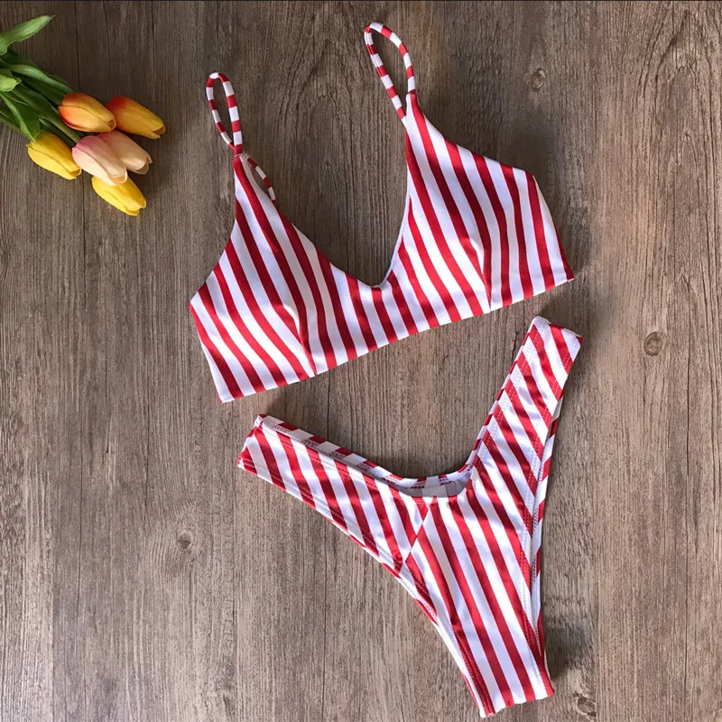 Купальный костюм купальник бикини стринги с принтом Новая европейская