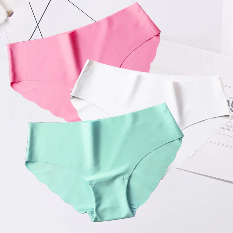 B 3pcs 3 шт./компл. Seamles Ice Silk трусы для Для женщин сексуальные трусы с низкой посадкой ультра-тонкое нижнее белье стринги женские трусы, интимное# D - Цвет: B 3pcs