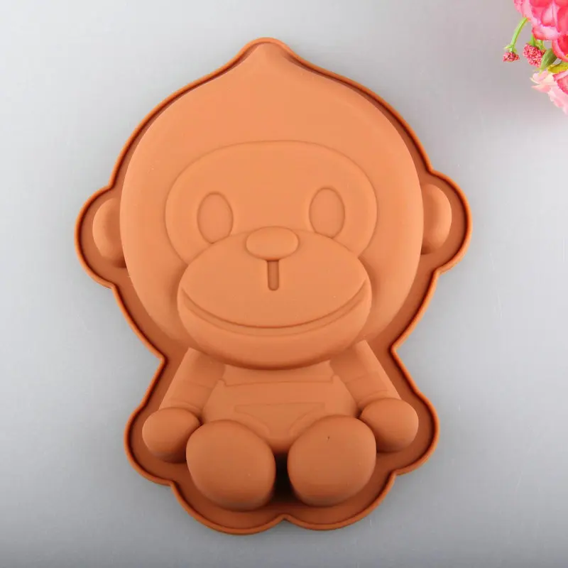 3D мультяшная форма обезьяны силиконовая для торта сковорода шоколадного пудинга