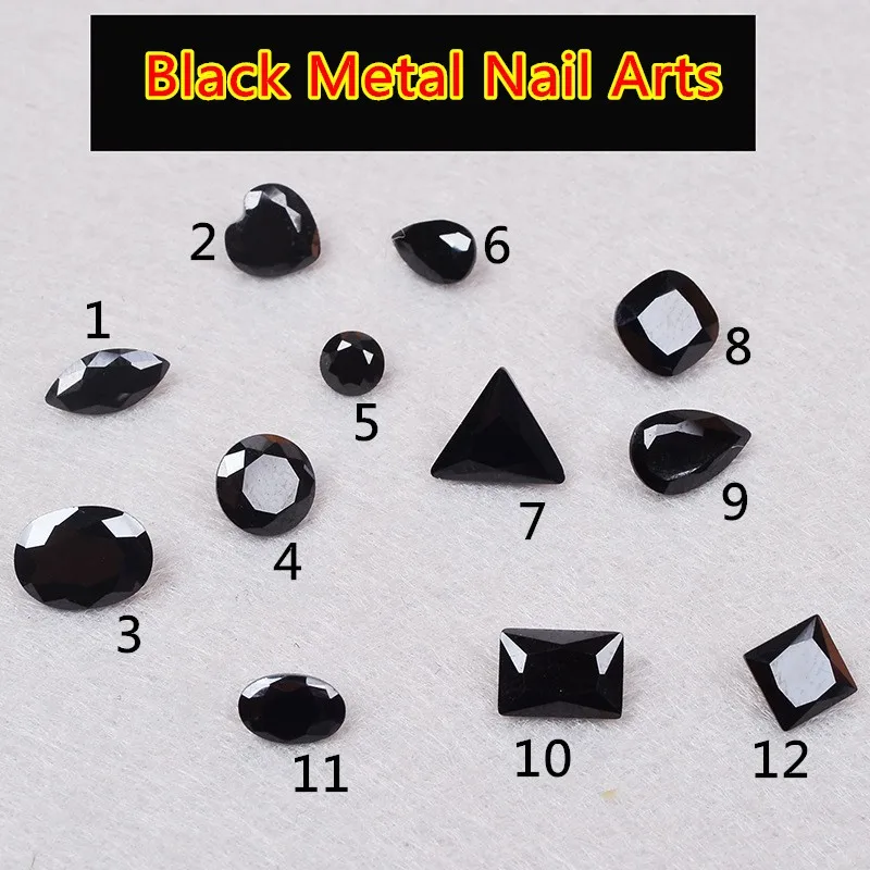 

Free Shipping Quality Promise 100pcs Black Nail Art Rhinestones 3D Nails Decorations New Arrive Nail Stones Crystal for Nails