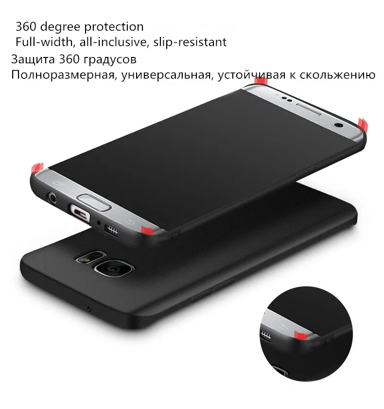 for Samsung Galaxy S7 edge Case Cover Silicone Ultra Thin TPU Soft Phone 5.1&quot case bags (Black) |