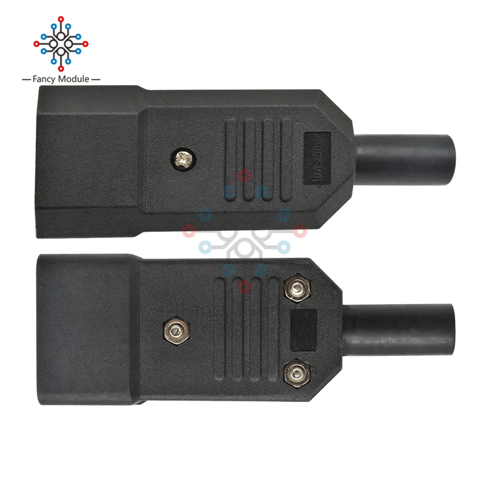 Цельнокроеное платье AC 250V 10A IEC320 C14 Мужской адаптер 3 Терминалы Панель крепление