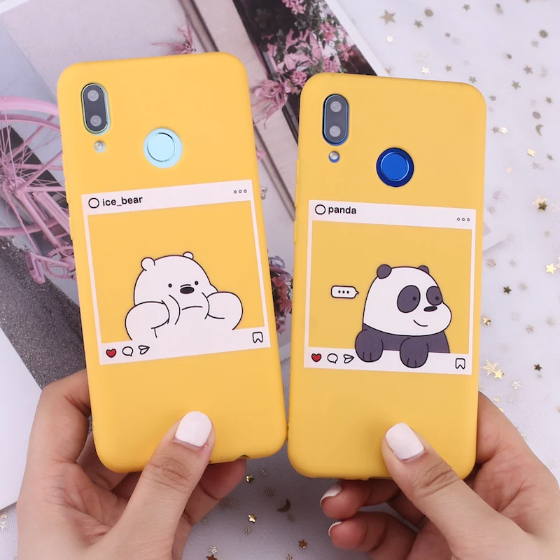 

For Huawei Honor Mate 10 20 Nova P20 P30 P40 P Smart Bears Cartoon Cute Instagram images Candy Silicone Phone Case Capa Fundas