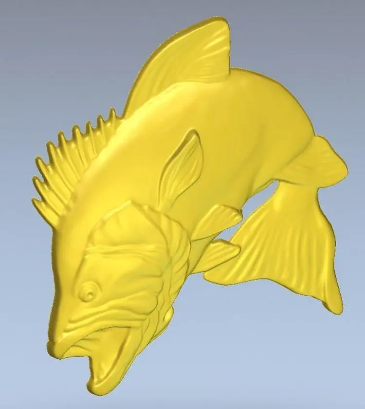 3d модель рельеф для ЧПУ в формате файла STL Fish_1|3d model relief|3d relief modelfor cnc |