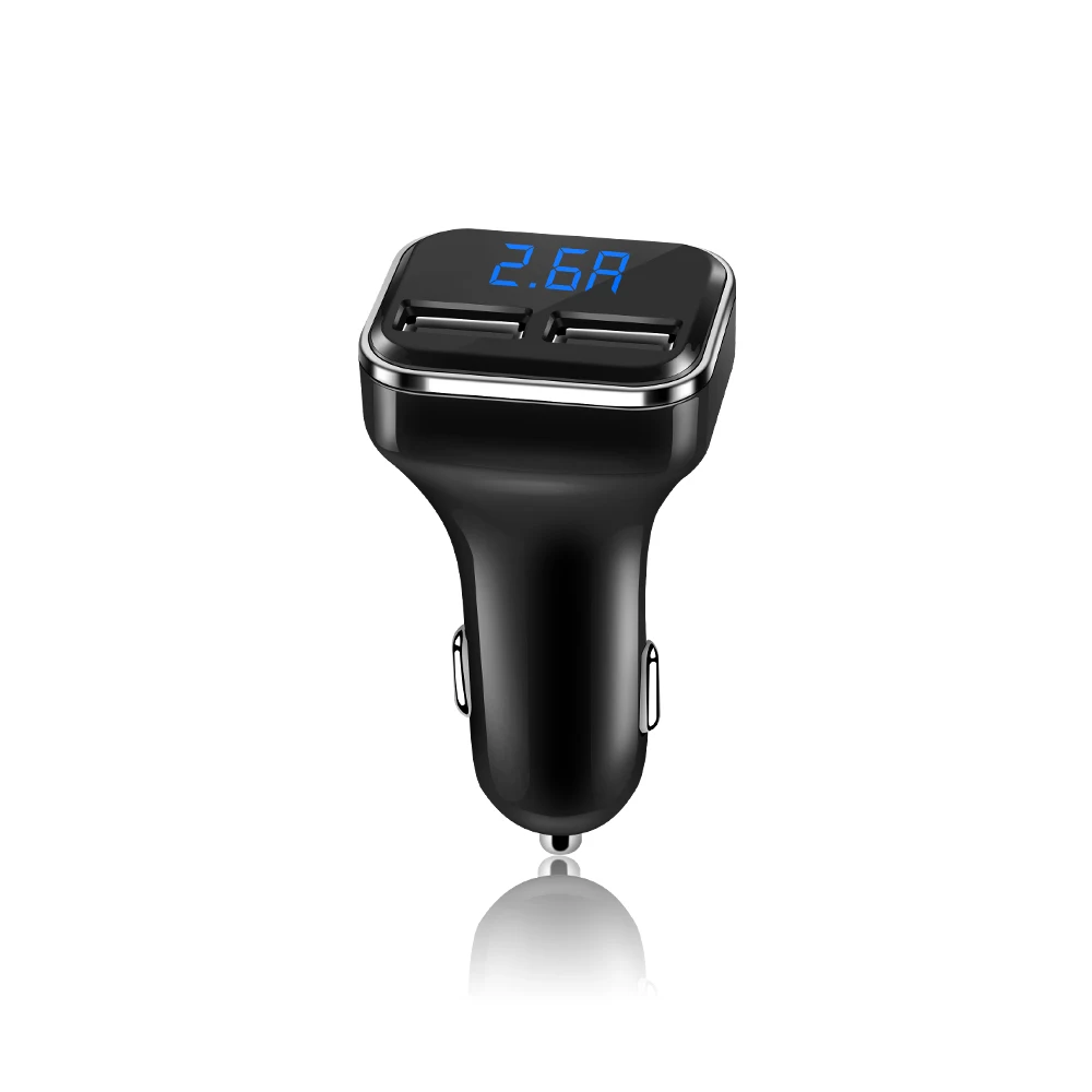 Светодиодный дисплей Powstro, автомобильное зарядное устройство с двумя usb-портами, DC12-24V, 5А, вход 4.8A, автомобильное зарядное устройство для телефона, для мобильных телефонов, рекордер для вождения, планшет