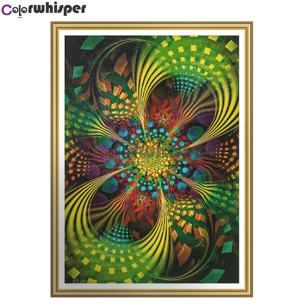 Colorwhisper Алмазная картина Полная площадь/круглая дрель Мандала Fractals 5D кристальная вышивка картина крестиком XP151