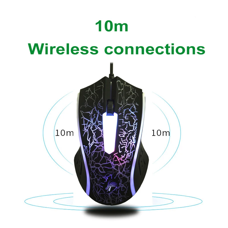 Ahmmio 2400 Точек на дюйм светодиодный оптический 3D USB проводной игровой Мышь игры