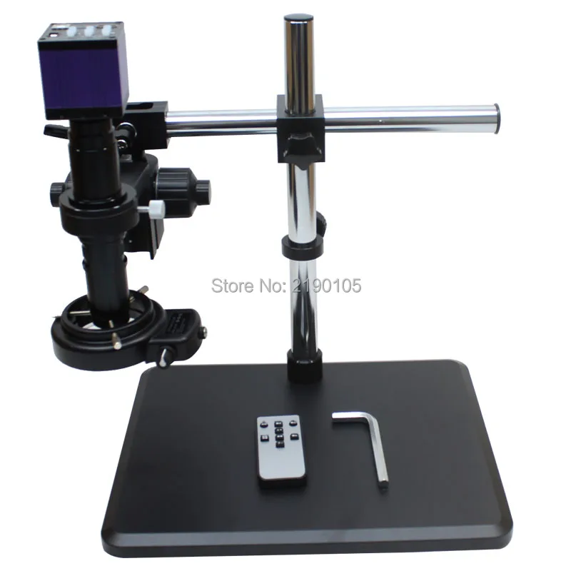 HDMI HD USB цифровая промышленная микроскопическая камера + кронштейн для тонкой регулировки с углом поворота 360 градусов + C-монтажный объектив + 144 светодиода.