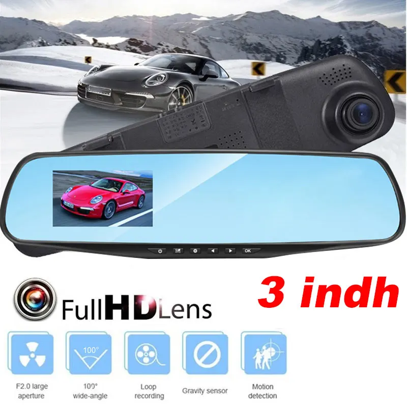 3 0 дюймов HD TFT дисплей Автомобильный Dvr зеркало заднего вида камера видео