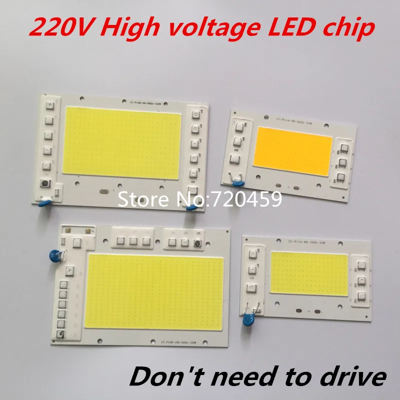 

5pcs High power LED Chip 220V High voltage Don't need to drive 150W 100W 50W COB chip lamp light For DIY Spotlight Floodlight