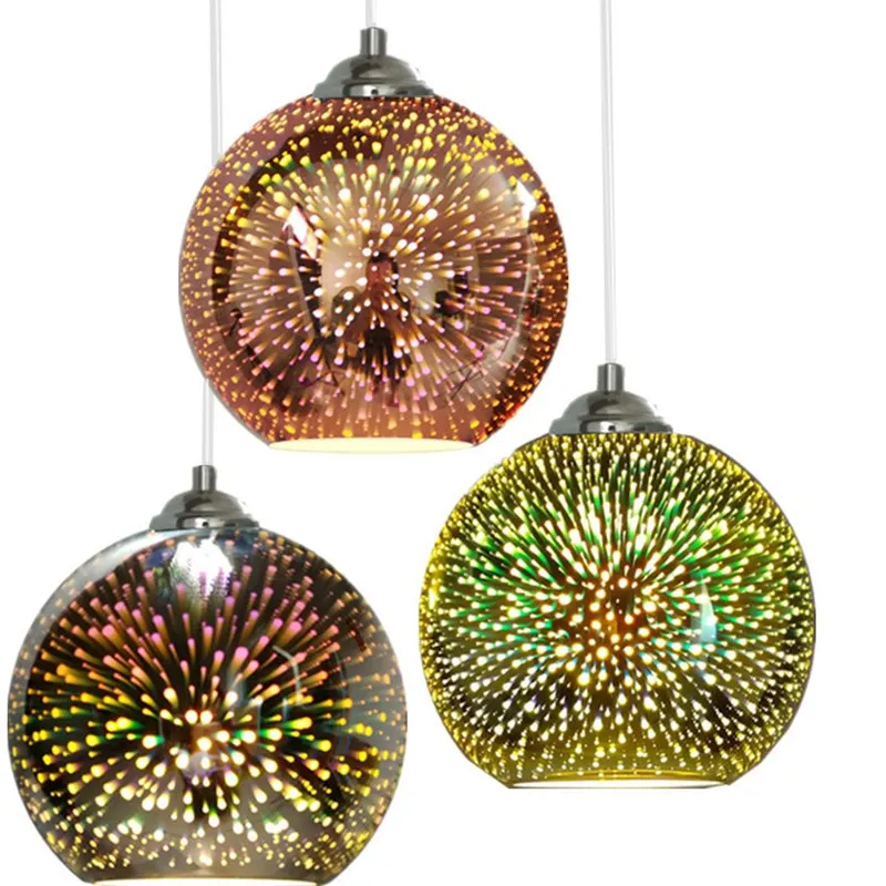 Зеркальная Витражная лампа 3D в стиле ретро для гостиной спальни кухни лофт