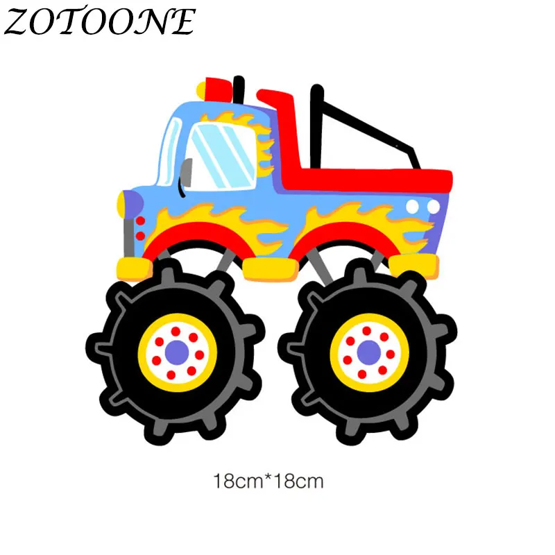 ZOTOONE автомобиль экскаватор сердце железо на Переводные нашивки для одежды платье