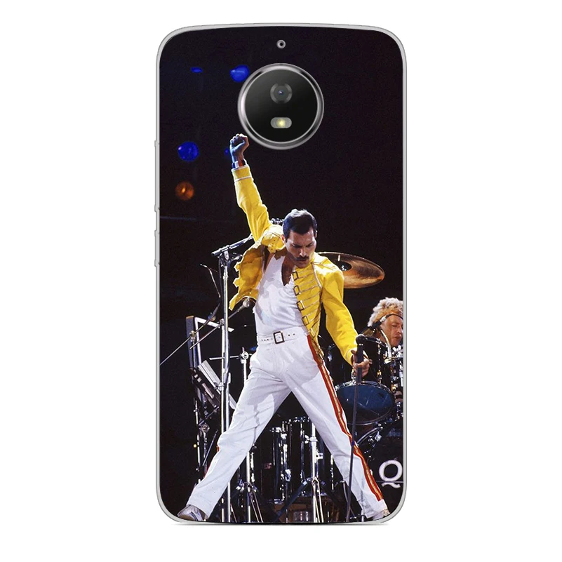 ciciber Phone Case for Motorola Moto G6 G5 G4 G5S M Soft TPU E5 E4 Z2 Z3 C Play Plus Go X4 One Power Freddie Mercury |