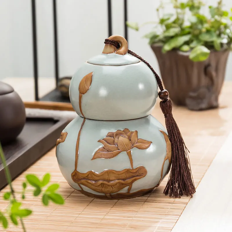 Керамическая чайная банка Gourd Redware коробка запайки для чайных пакетиков