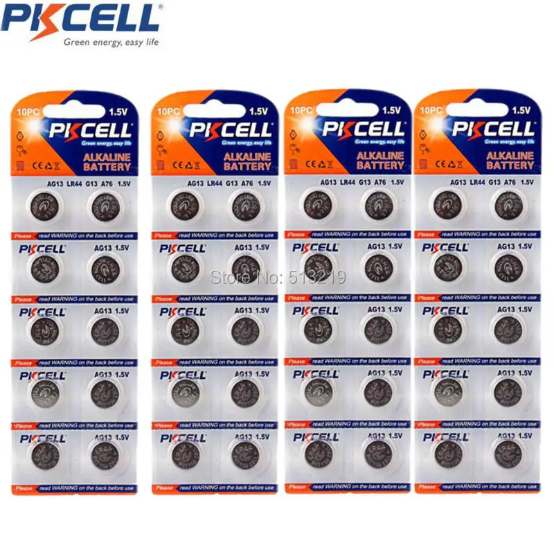 40 шт. электронный термометр PKCELL 1 5 V AG13 357A A76 303 LR44 SR44SW SP76 L1154 RW82 RW42 щелочная