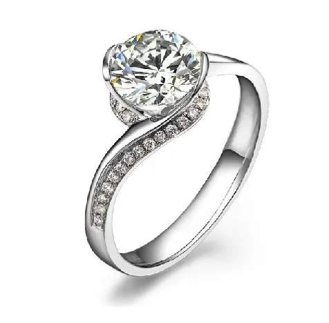 0.8Ct сказочная круглая огранка женское свадебное обручальное кольцо ювелирные