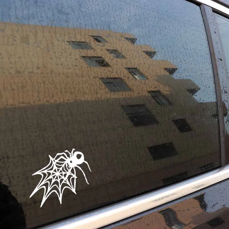 YJZT 19CM*13.6CM Spider Web Car Funny Vinyl Decal Sticker Black/Silver C19-0308 | Автомобили и мотоциклы