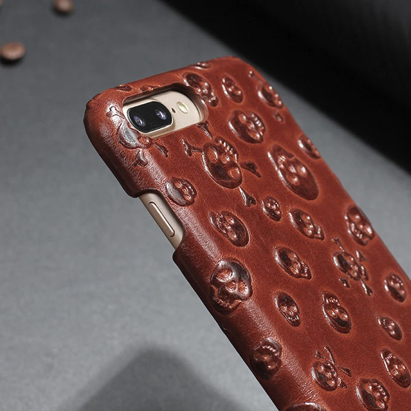 Чехол из натуральной кожи для Iphone 8 7 Plus Модный чехол с изображением пиратского черепа чехол из натуральной кожи для Iphone7 8 7 Plus чехол