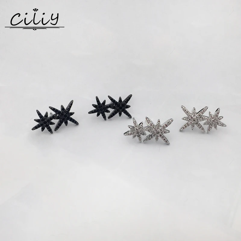 Ciliy 2018 Women Luxury Fashion Cubic Zirconia Stud Earring Bridal Wedding Star Shape Jewelry Female Accessories WD8150 | Украшения и