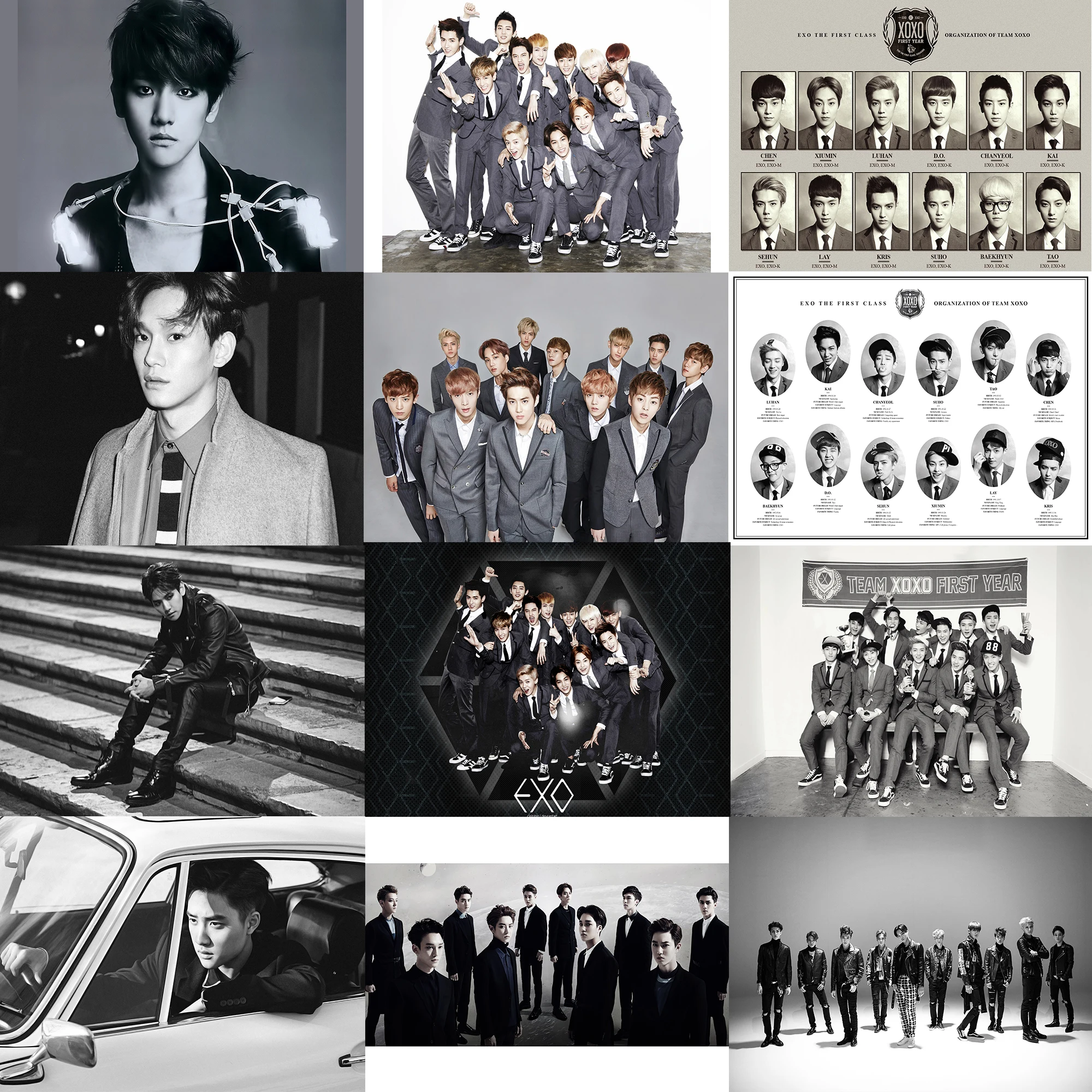 EXO Posters Wall Stickers K-Pop Dance-Pop EXODUS XOXO Home Decoration Gifts White Coated Paper |